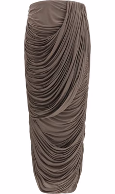 Brown Copper Midi Skirt