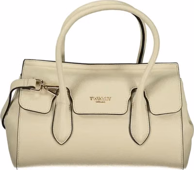 Beige Polyurethane Women Tote
