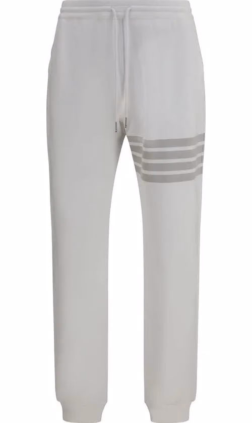 Thom Browne White Cotton Joggers (Workout Pants)