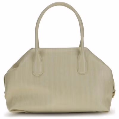 Beige Polyethylene Shoulder Bag
