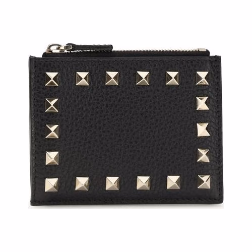 Valentino Garavani Black Calf Leather Bos Taurus Wallet