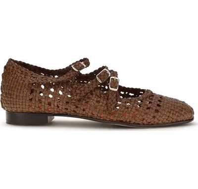 Brown Calf Leather Bos Taurus Ballet Flats