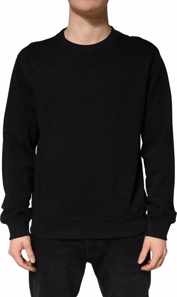 Dolce & Gabbana Sweater Black Cotton Crewneck Sweatshirt