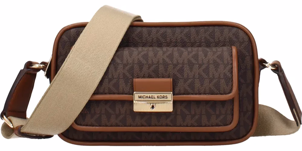 Michael Kors Brown Fabric Crossbody Bag