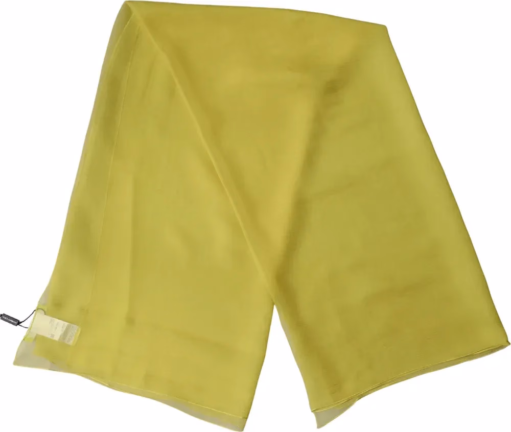 Dolce & Gabbana Yellow Silk Neck Wrap Shawl Foulard 120cm x 117cm Scarf