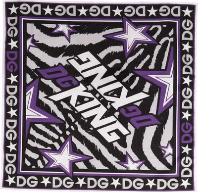 Black Purple DG King Cotton Foulard 51cm x 49.5cm Scarf