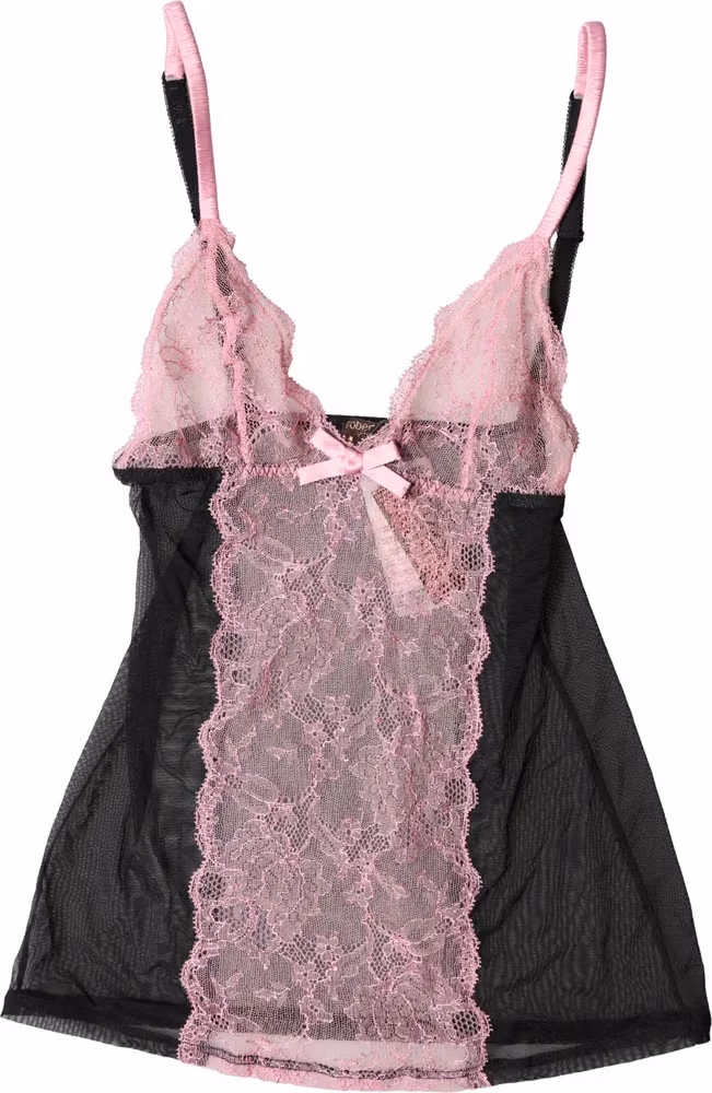 Roberto Cavalli Black Pink Floral Lace Lingerie Top Underwear