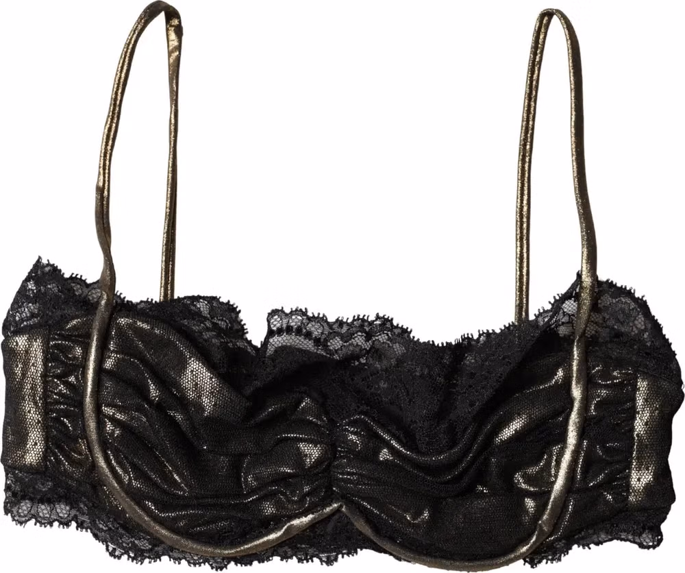 Dolce & Gabbana Black Silk Underwired Balconnet Bra Underwear
