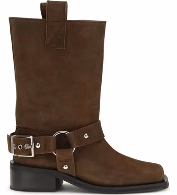 Brown Recycled Leather Lace-Up Boots