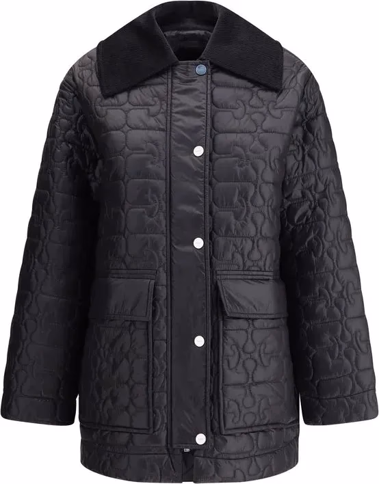 Ganni Gray Nylon Coat