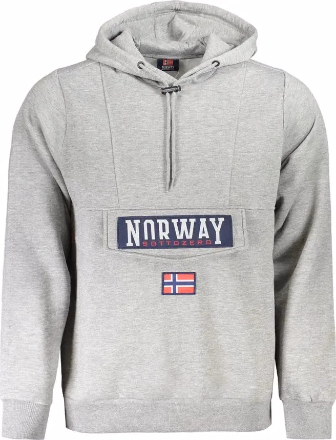 Norway 1963 Grigio Cotton Male Sweatshirt with Hood