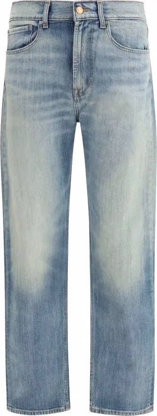 7FOR Blue Cotton Relaxed Fit Jeans