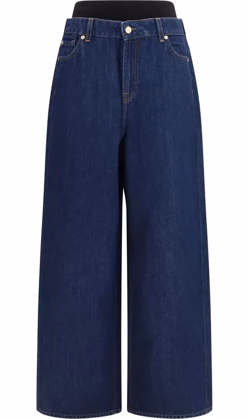 7FOR Blue Cotton Relaxed Fit Jeans
