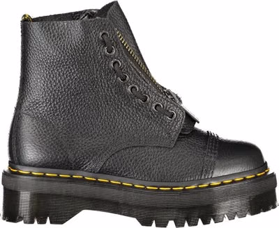 Black Leather Unisex Ankle Boot