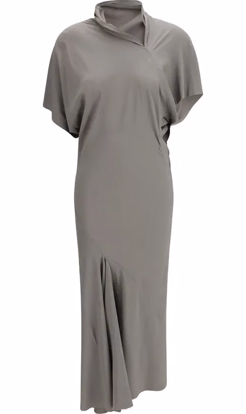 Rick Owens Gray Acetate Casual Dress