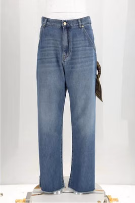Blue Cotton Relaxed Fit Jeans