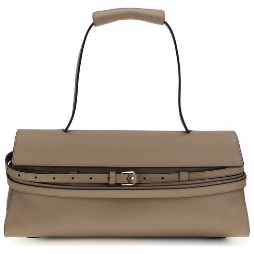Moschino Beige Calf Leather Bos Taurus Shoulder Bag