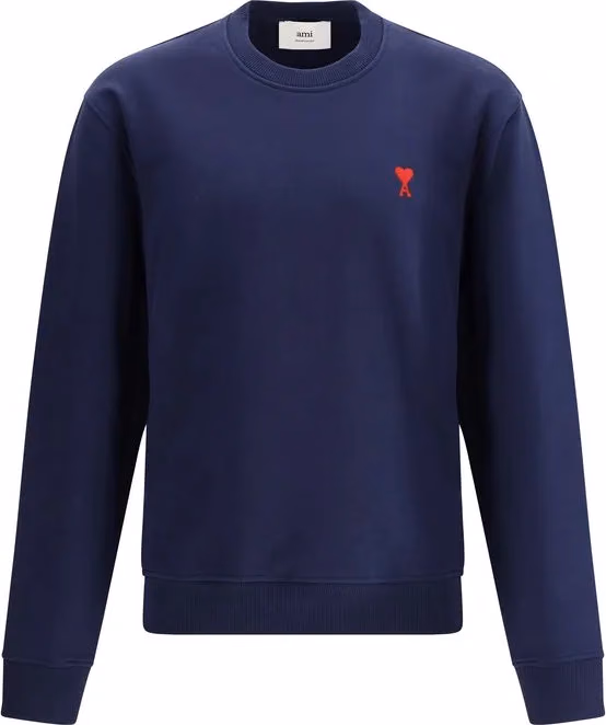 Ami Paris Blue Cotton Sweatshirt