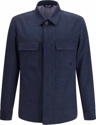 Blue Wool Oves Aries Full-Length Jacket