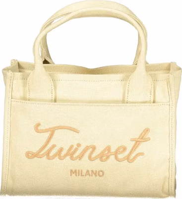 Beige Cotton Women Handbag