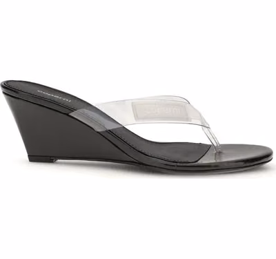 Black Pvc Flip-Flop Sandals