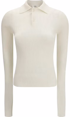 White Silk Polo Shirt