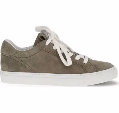 Gray Calf Leather Bos Taurus Low Top Sneakers
