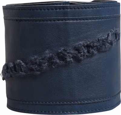 Blue Leather Wide Waist Women Cintura Belt