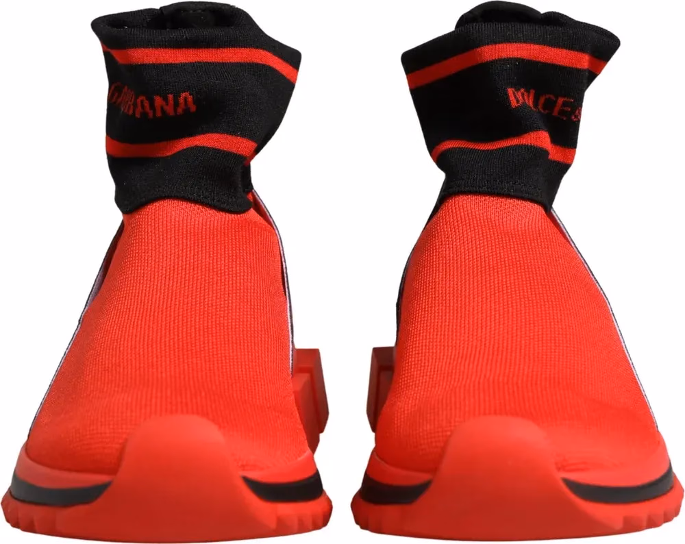 Dolce & Gabbana Red Black Sorrento Socks Sneakers Shoes
