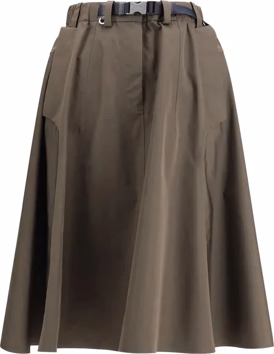 Prada Bicolor Recycled Polyester Midi Skirt