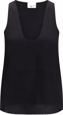 Black Silk Sleeveles T-Shirt