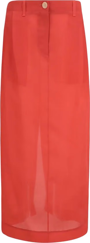 Khaite Multicolor Silk Midi Skirt