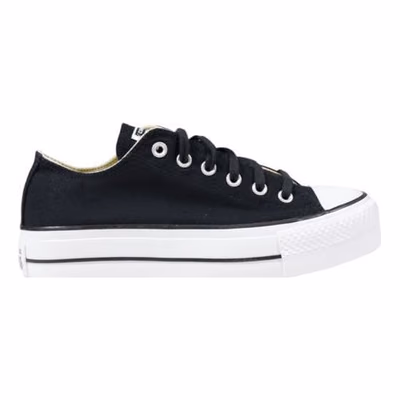 Black Fabric Platform Sneakers