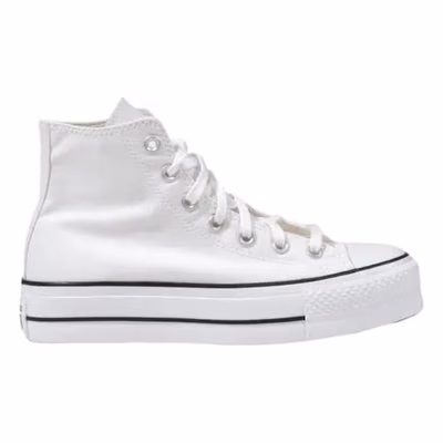 White Polyester Platform Sneakers