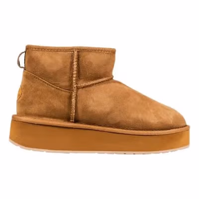 Beige Leather Ankle Boots