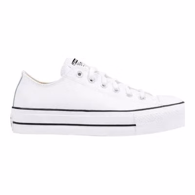 White Leather Platform Sneakers