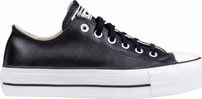Black Leather Low Top Sneakers