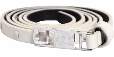 White Leather Studded Cintura Belt