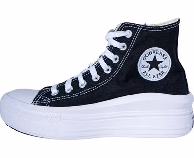 Black Cotton Platform Sneakers