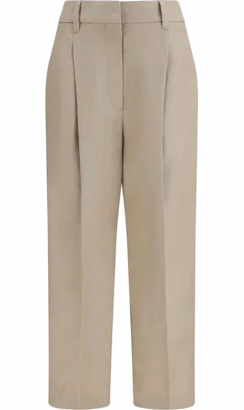 Brunello Cucinelli Beige Linen Casual Pants