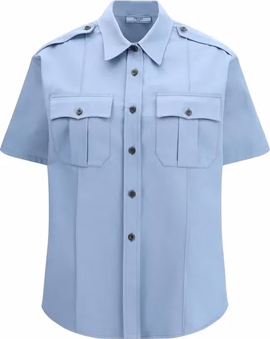 Prada Blue Cotton Shortsleeve Shirt
