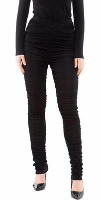 Black Viscose Casual Pants