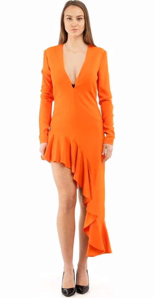 Moschino Orange Marabou Casual Dress