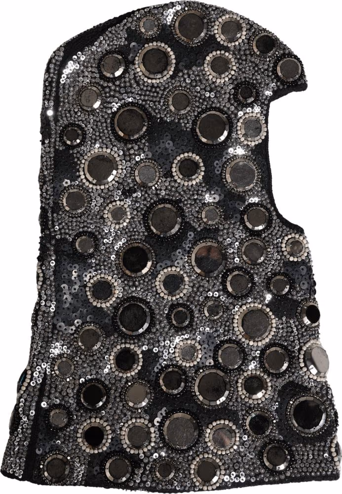 Dolce & Gabbana Black Wool Crystal Embellished Balaclava Hat