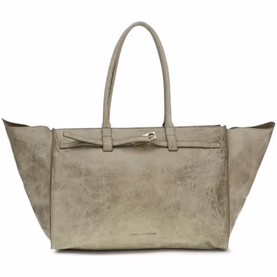 Beige Calf Leather Bos Taurus Shoulder Bag
