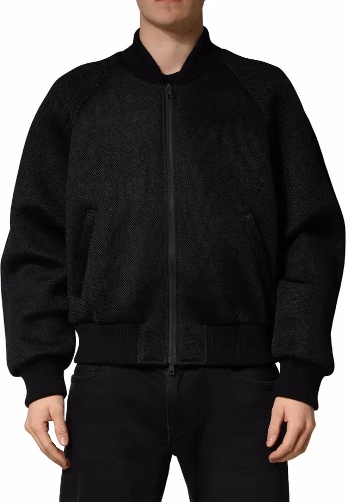 Dolce & Gabbana Men Black Nylon Full Zip Bomber Jacket