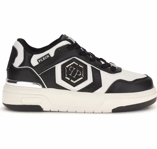 Philipp Plein Black Calf Leather Bos Taurus Athletic Sneakers
