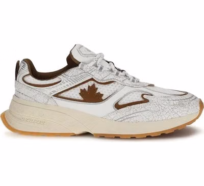 White Calf Leather Bos Taurus Athletic Sneakers