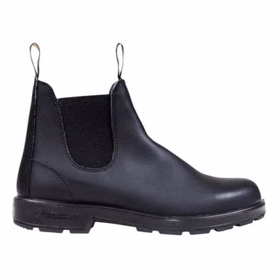 Black Leather Flat Boots