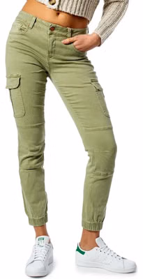 Green Cotton Cargo Pants